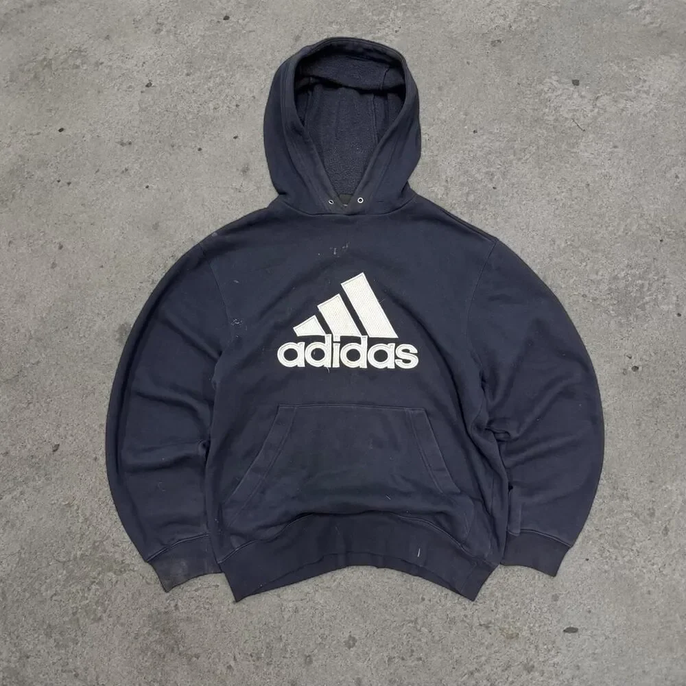 Y2K 2000’s Adidas Navy Blue Hoodie Men’s Size Small